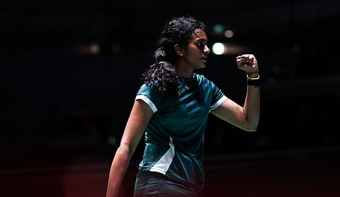PV Sindhu during the semifinals