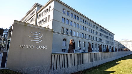A view of the World Trade Organization (WTO) headquarters at the Centre William Rappard in Geneva.