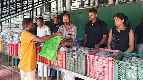 DYFI’s food distribution at Kozhikode Medical College Hospital.