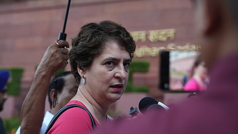 Congress MP Priyanka Gandhi Vadra during the Monsoon session of Parliament, in New Delhi, Tuesday, July 21, 2026.