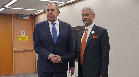 External Affairs Minister S Jaishankar with Russia's foreign minister Sergey Lavrov in Manila on Wednesday, July 22, 2026.
