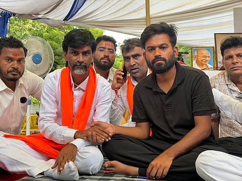 The Maratha quota activist drew parallels with the Maratha reservation protests, accusing the BJP government of suppressing peaceful demonstrations.