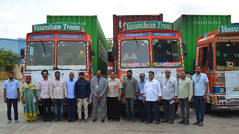 A consignment of mango pulp being sent to the UK from Tirupati.