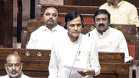 MoS Home Affairs Nityanand Rai speaks in the Rajya Sabha during the Monsoon Session of Parliament in New Delhi on Wednesday, July 22, 2026.