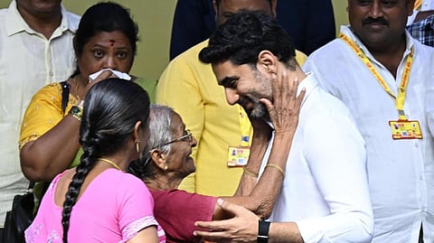 HRD and IT Minister Nara Lokesh during the  Mana Illu - Mana Lokesh programme on Wednesday.