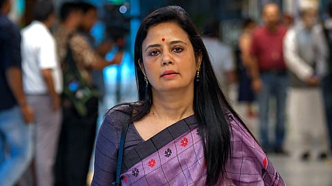 In this photo from July 19, 2026, TMC MP Mahua Moitra attends the all-party meeting ahead of the Parliament's Monsoon Session in New Delhi.