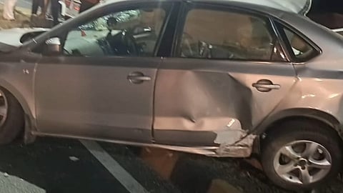  The car then crashed head-on into an Eicher lorry travelling from Chennai towards Vellore.