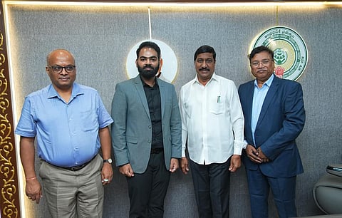 Representatives from GGF Astraa Analytica Private Limited met with Infrastructure and Investments (I&I) and Roads & Buildings Minister B.C. Janardhan Reddy at the State Secretariat on Thursday.