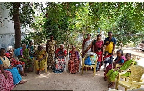 Women at the old age home in Devarakonda