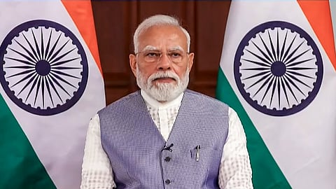 In this screengrab from a video posted on July 26, 2026, Prime Minister Narendra Modi virtually interacts with participants of the Viksit Vibrant Village Programme 2026. 