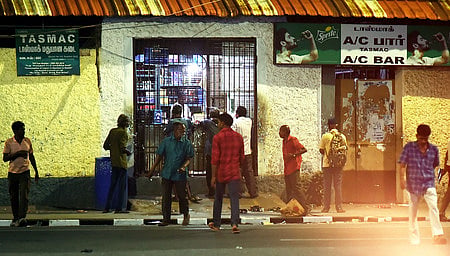 Shots of Tasmac and a bar at Egmore in Chennai
