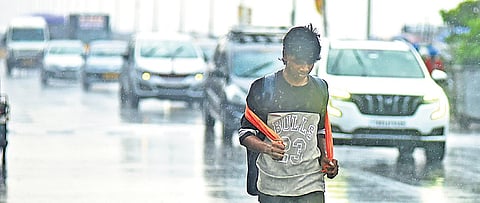 Light showers brought relief to parts of Chennai on Monday evening