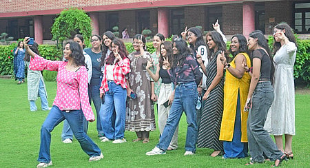 Student seen during the opening day of new session of the Delhi University in New Delhi on July 28, 2026.