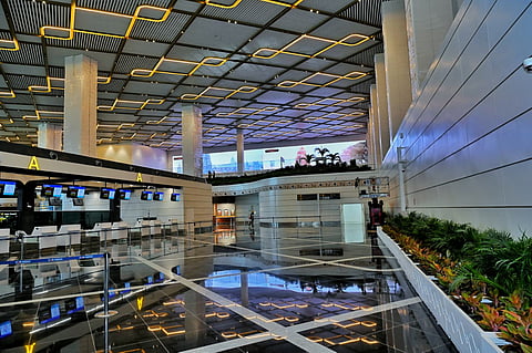 A view of Bhogapuram International Airport which will be inaugurated on August 1st by PM Narendra Modi. 