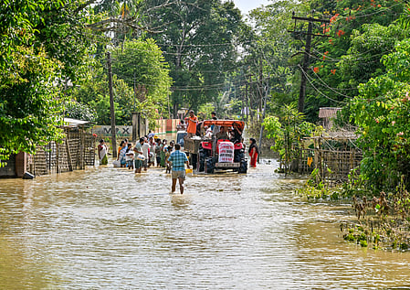Over one lakh people in four districts of Jajpur, Bhadrak, Balasore and Mayurbhanj have been affected by floods