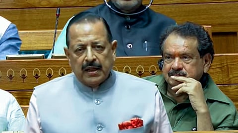 Union MoS Jitendra Singh speaks in Lok Sabha during the Monsoon Session of Parliament in New Delhi on Wednesday, July 29, 2026.