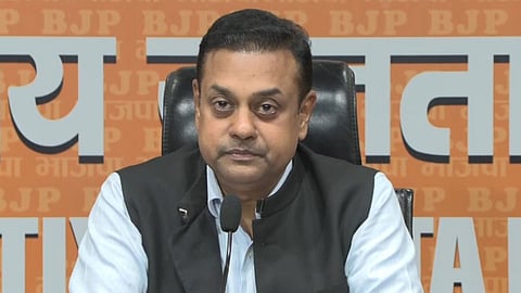 BJP spokesperson Sambit Patra addressing the media.
