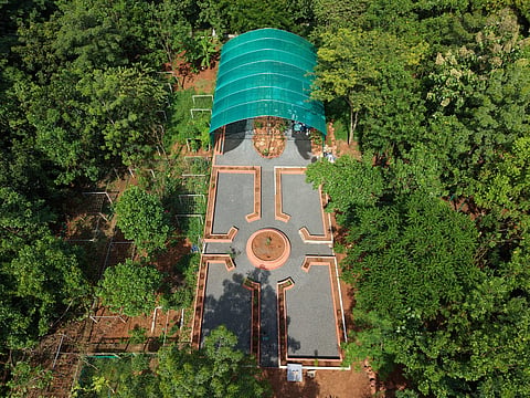 An aerial view of Ayur Udhyan.