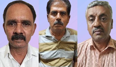 The arrested individuals include K Vellaithurai (L), S Anwardeen (C) and D Murugadas.