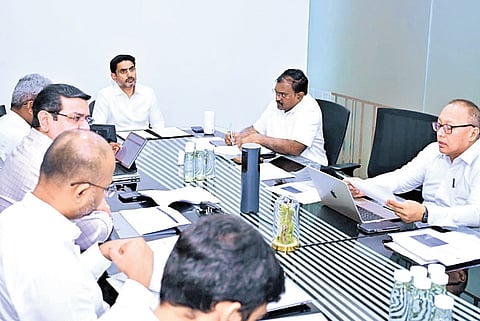 Lokesh chaired a meeting of the Ministers’ Committee on Employment Generation at his residence in Undavalli on Wednesday