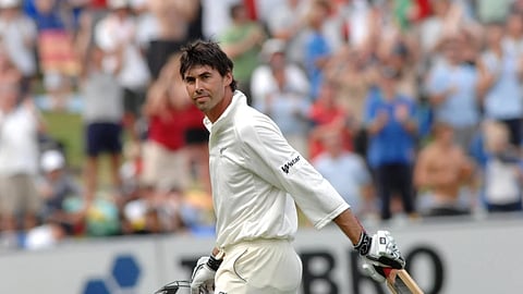 New Zealand’s batsman Stephen Fleming walks out for 66 in his last test for his team against England on the fourth day of the third international cricket test, at McLean Park, Napier, New Zealand, on March 25, 2008.