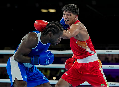 Ankush during his bout against Canada's Scarlett Delgado