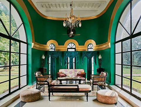 Vintage furniture at the Belgadia Palace