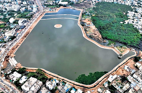 The rejuvenated Nalla Cheruvu at Uppal