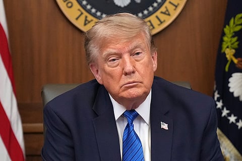 President Donald Trump listens during a cabinet meeting, Friday, July 31, 2026, at Camp David, the presidential retreat, near Thurmont, Md., Friday, July 31, 2026.