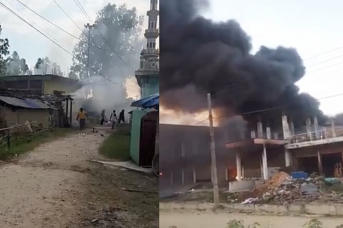 According to officials, at least three people were killed and dozens injured in clashes and police firing following a dispute over the use of loudspeakers during celebrations by two religious communities