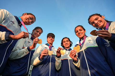 Lovlina Borgohain, Jaismine Lamboria, Priya Ghanghas, Preeti Sai Pawar, Sakshi Chaudhary, Arundhati Choudhary