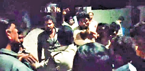 TDP and YSRCP supporters involved in a heated argument during a violent clash in a  village under the Alur Assembly constituency in Kurnool district on Sunday I Express