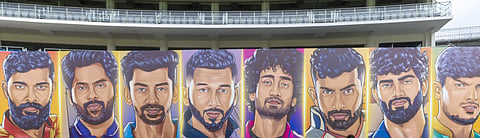 (From L) B Indrajith, M Shahrukh Khan, R Sai Kishore, N Jagadeesan