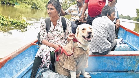 Aranmula residents are being evacuated in boats.