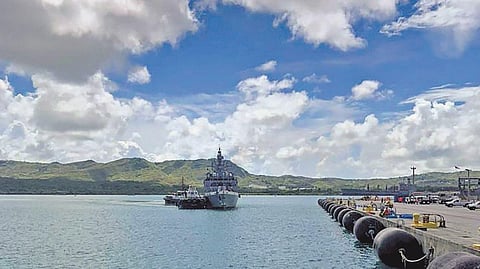 Indian naval ships Shivalik and Kadmatt at Guam in the Pacific Ocean | PTI