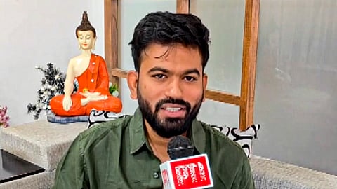 Cockroach Janata Party (CJP) founder Abhijeet Dipke speaks during an interview with PTI, in Chhatrapati Sambhajinagar, Maharashtra, Monday, Aug. 3, 2026