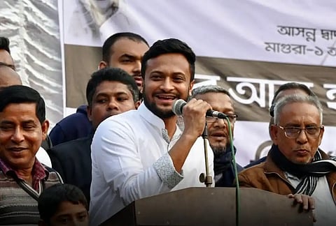 Former Bangladesh cricket captain and former Awami League MP Shakib Al Hasan.
