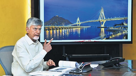CM N Chandrababu Naidu presiding over the 64th APCRDA meeting on Tuesday