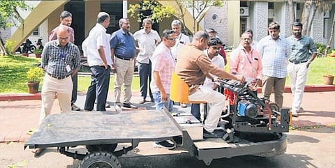 Diesel-powered hauling vehicle of TTPL that was converted into an electric vehicle