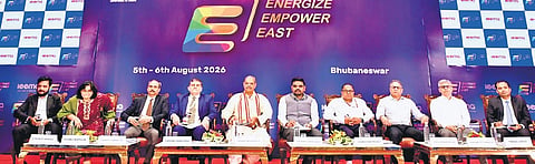 Deputy CM KV Singh Deo and Industries minister Sampad Chandra Swain at IEEMA E3 meet in Bhubaneswar