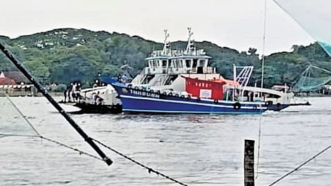 A Ro-Ro vessel that drifted towards the sea through the shipping channel following engine failure