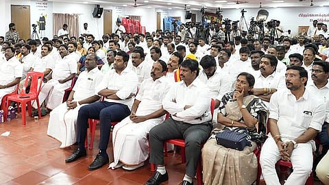 TVK MLAs meet held at party headquarters in Chennai ahead of budget session, in Chennai  