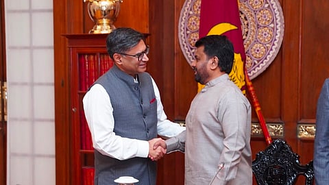 India's Foreign Secretary Vikram Misri (L) meets Sri Lankan President Anura Kumara Dissanayake (R) in Colombo on Wednesday, Aug. 05, 2026.