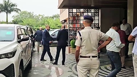 Meta officials arrive at the office of Union Minister for Electronics & Information Technology, Ashwini Vaishnaw, in New Delhi on Thursday, Aug. 06, 2026.