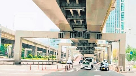 An artist’s view of the elevated highway