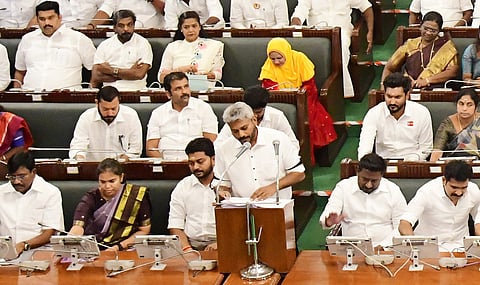 Tamil Nadu Finance Minister N. Marie Wilson presents the state government's maiden budget in the Assembly.