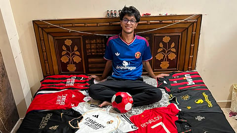 Nishant Nautiyal with his jerseys
