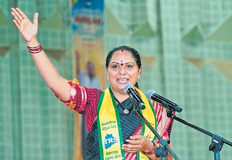 Telangana Rakshana Sena (TRS) president Kalvakuntla Kavitha. 