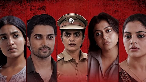 (L to R) Saniya Iyappan, Dev Mohan, Kani Kusruti, Shruti Ramachandran, Nikhila Vimal in Eyes 