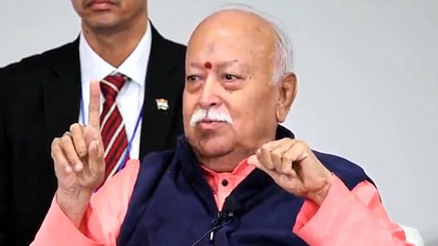 RSS Chief Mohan Bhagwat in New York.